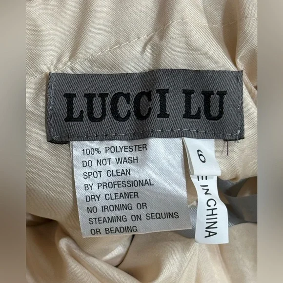 (T4) LUCCI LU sequin embroidered prom or special occasion dress, size 6 - Picture 10 of 15